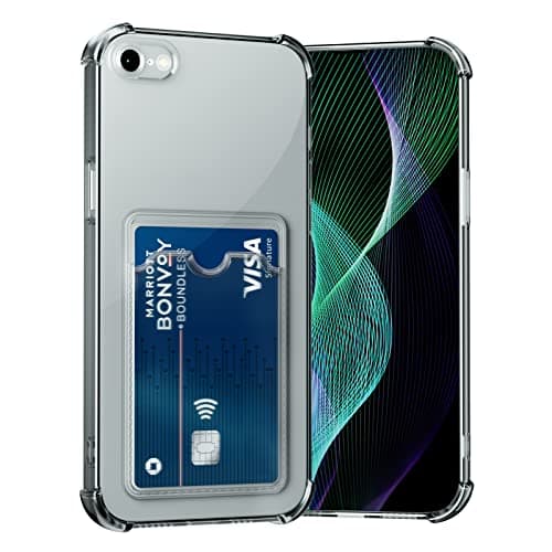 Image of AKABEILA Case for iPhone 6S Plus/6 Plus Clear Slim Phone Case Soft TPU Wallet Case Bag Cover with Card Slot Holder Shockproof 5.5 Inch