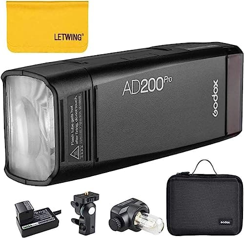 Image of Godox AD200Pro AD200 Pro TTL Strobe Flash 200W 2.4G HSS 1/8000s Dual Head Flash,500 Full Power Flash with 2900mAh High Performance Li-ion Battery Compatible for Nikon Canon Sony Fuji Olympus Camera