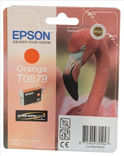 Image of Epson Original T0879 UltraChrome HI-Gloss2 Orange Ink Cartridge, Genuine