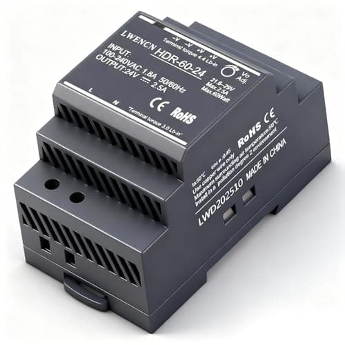 Image of Kssvzz DIN Rail Power Supply 24V DC 2.5A 60W, Input 100-240V AC 50/60Hz DIN Rail Transformer for Home or Industrial Automation