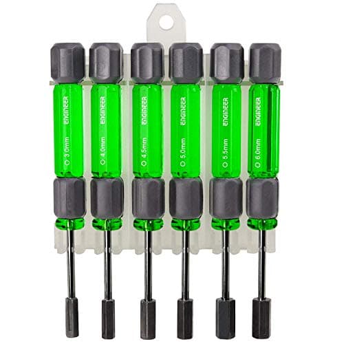 Image of 6pc metric nut driver set in small sizes (mini hex nut spinners). engineer dk-14 , Green