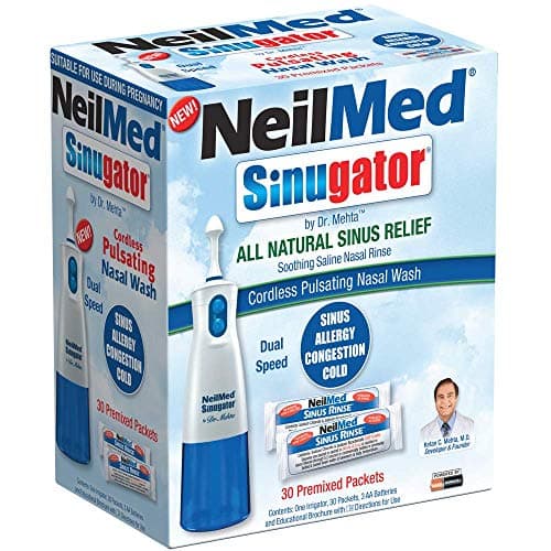 Image of NeilMed Sinugator Cordless Pulsating Nasal Wash with 30 Premixed Packets