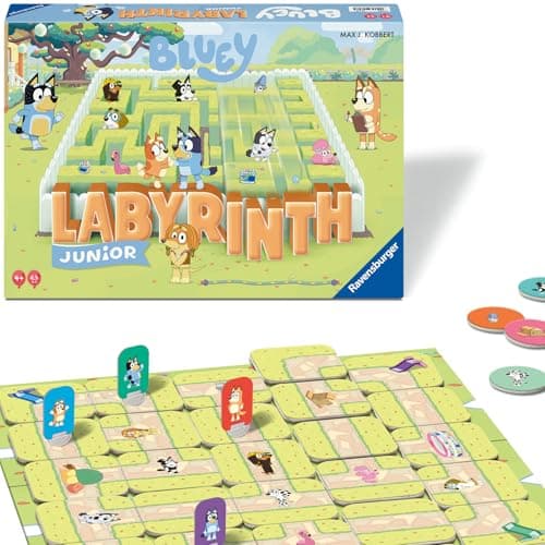 Image of Ravensburger Bluey Toys and Gifts - Junior Labyrinth The Moving Maze Board Game for Kids Age 4 Years Up