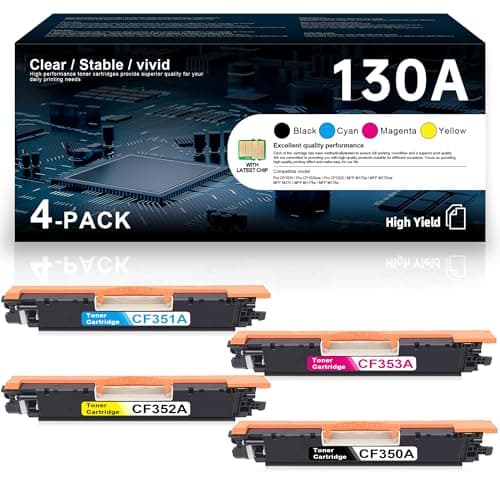 Image of 130A Toner Cartridges 4-Pack High Yield Replacement fo hp Color Laser pro MFP M177fw M176n M177 M176 Printer