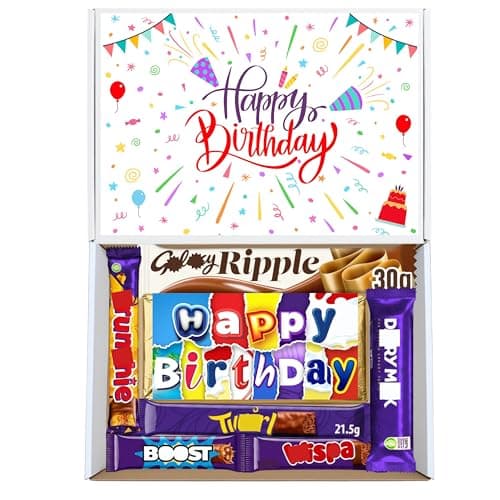 Image of Sweet Shoppe Birthday Chocolate Gift Box - Happy Birthday Chocolate Hamper, Letterbox Friendly Gift for Men, Women & Kids