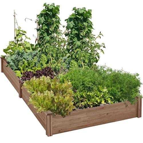Image of Yaheetech Wooden Horticulture Raised Garden Bed Divisible Elevated Planting Planter Box for Flowers/Vegetables/Herbs in Backyard/Patio Outdoor, 241.5 x 124.5 x 27 cm, Dark Brown