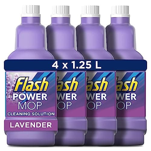 Image of Flash Power Spray Mop Floor Cleaner Multi-Surface Cleaning Liquid Lavender 5L (1.25Lx4)