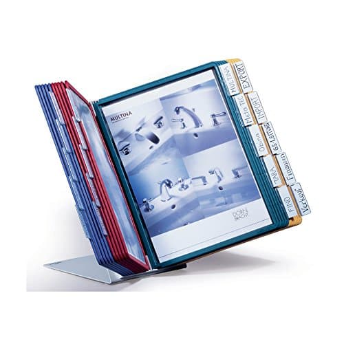 Image of Durable VARIO Display Panel Desk Unit | 20 Panels and Tabs in Assorted Colours | Ideal for Storing and Display ing A4 Documents