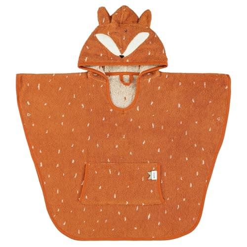 Image of Trixie Poncho - Mr. Fox - 100% Organic Cotton - Poncho for kids - Orange