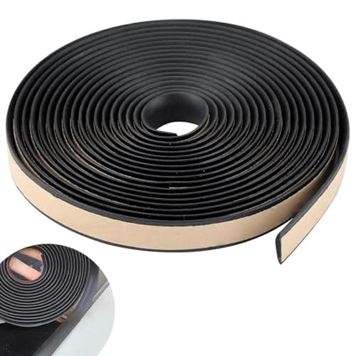 Image of 5M Car Rubber Sealing Strip Trim Cover Car Trim Edging Cover Self Adhesive Beading Trim Peel and Stick Tape for Car Front Rear Windshield Sliding Doors, Fit Most Doors Windows Windscreens (Black)