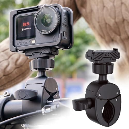 Image of JJC Osmo Action 6 Nano Bike Mount,Magnetic Motorcycle Holder for DJI Action 6 & Osmo Nano,Quick Release Bicycle Handlebar Action Camera Pole Clamp Mount Action6 Osmonano Ball Head Adapter Accessories