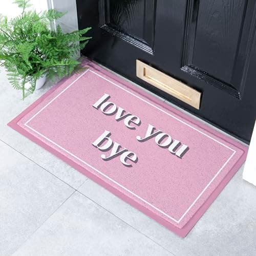 Image of Artsy Mats Love You Bye Pattern Indoor & Outdoor Doormat - Incredibly & Weatherproof Doormats - Non Slip Mat, (70x40cm)