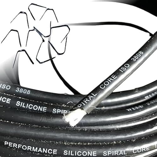 Image of ACC Parts HT Ignition Lead Cable with Crimp Connector Spike Inserts 2 Metre High Performance Spark Plug Wire 7mm with 10 Piece Spikes Inserts (Black, 2 Metres - 7mm)