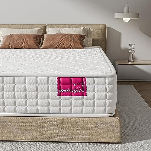 Image of dosleeps Single Mattress 3FT 9-Zone Pocket Sprung Mattress with Memory Foam and Tencel Fabric - Orthopaedic Mattress - Thickness:9.4 Inch,White …