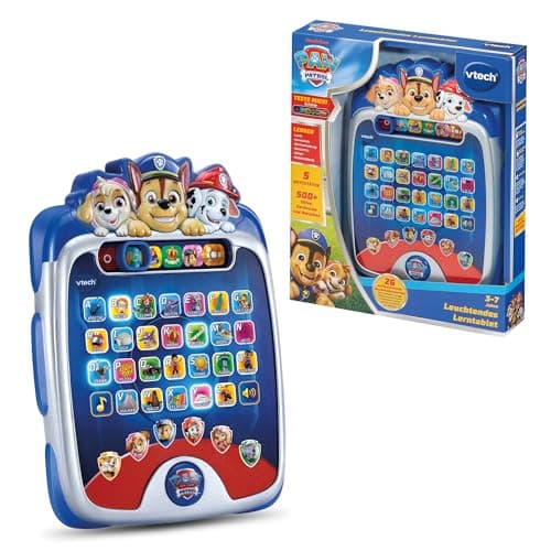 Image of Vtech PAW Patrol Luminous Learning Tablet - Interactive Tablet with Keyboard, Sounds and Light - Includes Games and Learning Functions on Letters, Numbers and Memory - For Children Aged 3-7 Years