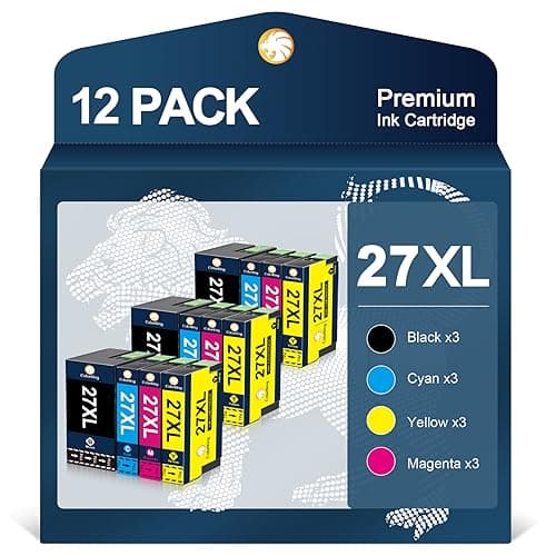 Image of ColorKing 27XL Multipack Compatible for Epson 27 27XL Ink Cartridges for Epson Workforce WF-3620 WF-7110 WF-7720 WF-3640 WF-7210 WF-7710 WF-7715 WF-7610 WF-7620 （12-Pack）