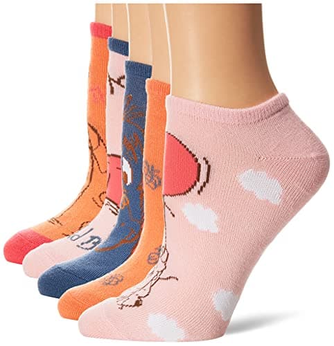 Image of Winnie the Pooh Women's 5 Pack No Show Socks Casual, Pink Multi, 8-10 UK (Pack of 5)