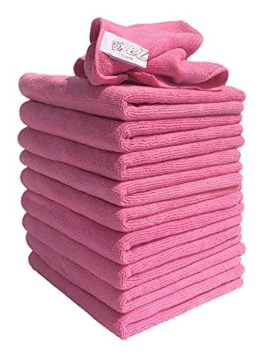 Image of Exel 1 x Supercloth Medium Duty Microfibre Cloth ideal for Home, Car or Garden Pack of 10 Cloths - Pink
