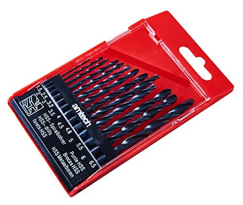 Image of Amtech 13 Piece High Speed Steel Drill Bit Set 1.5 6.5 mm, Durable Heat-Resistant Bits with Plastic Storage Case for Metal Drilling