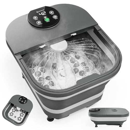 Image of COMFIER Electric Foot Spa Massager with Heat & Automatic Rolling Massage, Adjustable Temperature, 180° Surround Water Spray, Large LED Display, Detachable Massage Plates, Gift for Family and Friends