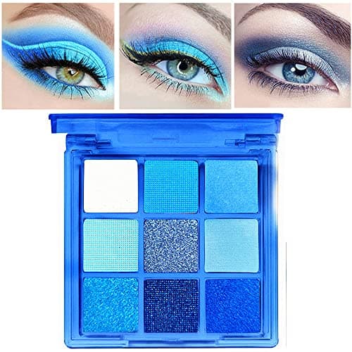 Image of Blue Eyeshadow Palette, Glitter Eye shadow Makeup,Navy Roya Blue Glitter Eyeshadow Shiny Sparkle Shimmer Waterproof Pallete Make Up