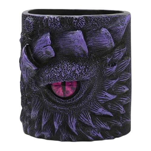 Image of Dragon Eye Flower Pot - Bonsai Plant Planter | Dragon Celtic Gothic Pen Pencil Holder | Decorative Fantasy Resin Makeup Brush Organizer | Creative Vase for Home, Workplace Desk, Shelf, & Table