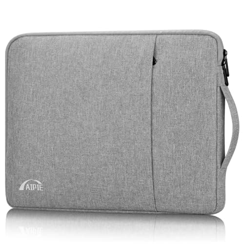 Image of AIPIE Laptop Case 15.6 16 Inch Notebook Sleeve Carrying Case Bump Absorb Briefcase, Horizontal 15.7" x 11.2" Handbag Compatible with MacBook, Acer, Asus, Dell, PC Cover for Work, Light Grey