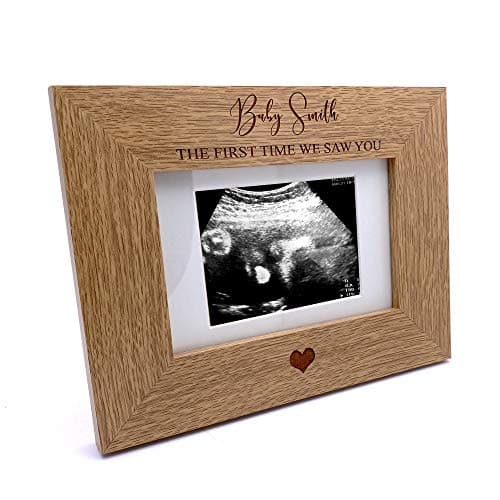 Image of The first time we saw you personalised Baby Scan Photo Frame