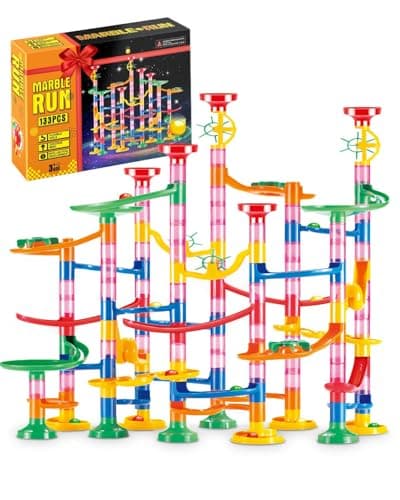 Image of E-SMARTER Marble Run 133p, Marble Rush with Exquisite Packaging, Construction Building Blocks Toys, Educational Building Block Toy for Kids Age 3+