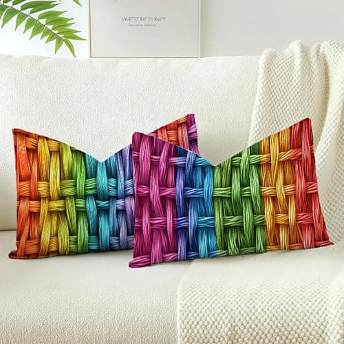 Image of Xlccaioo Set of 2 Multicolor Soft Velvet Cushion Covers, 70x40cm Double Sided Decorative Cushion Cover, Sofa Pillow Cover with Invisible Zipper Throw Pillow Covers for Home Decor Sofa Room XC-8282