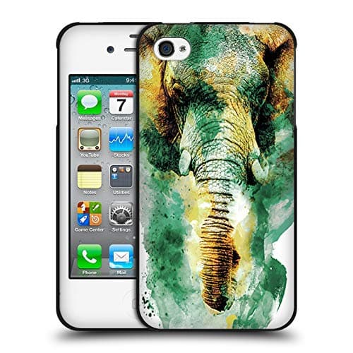 Image of Head Case Designs Officially Licensed Riza Peker Wild Africa Animals Black Soft Gel Case Compatible With Apple iPhone 4 / iPhone 4S