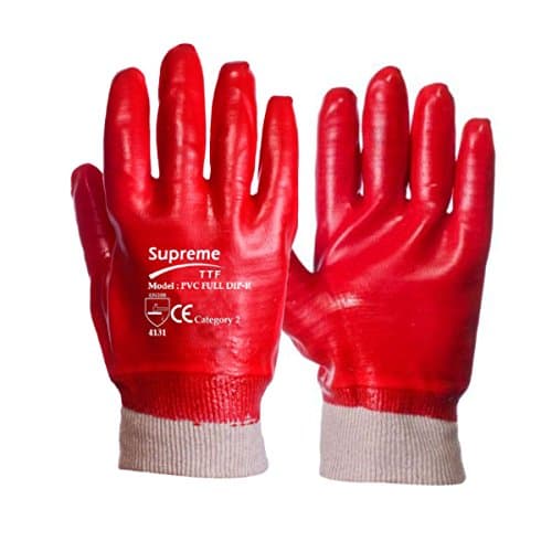 Image of 12 Pairs PVC Dip Knit Wrist Gloves Safety Work Builder Gardening Mechanic Size XL