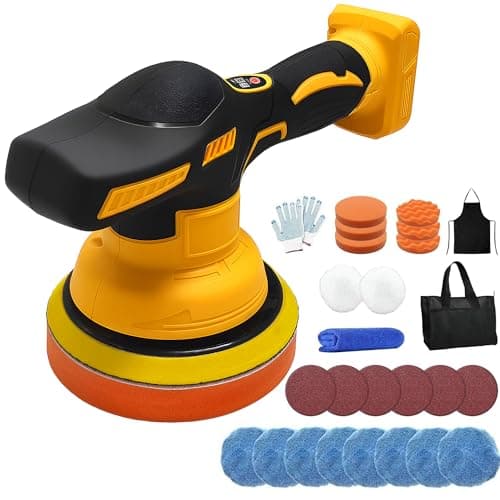 Image of Cordless Car Polisher for Dewalt 18V Battery, 6 inch Car Buffer Polishing Kit, 8 Variable Speed Portable Orbital Polisher for Auto Detailing/Polishing/Waxing/Scratch Removing (Battery Not Include)