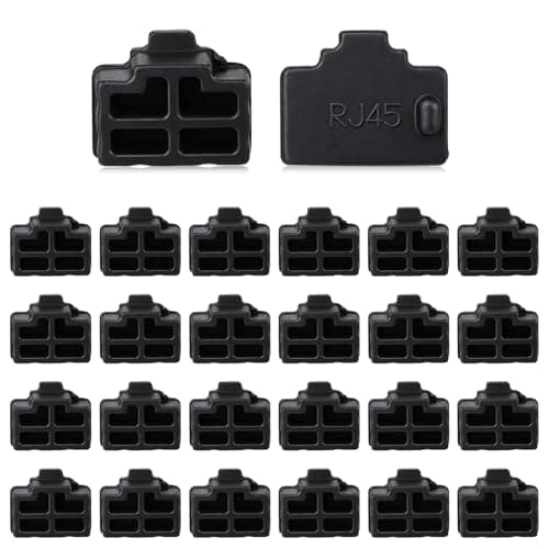 Image of 30 PCS Silicone Rj45 Dust Cover, Ethernet Hub Port Rj45 Anti Dust Cover Cap Protector Plugs Stoppers for Female Port, TV,Computer,Other Devices, Black