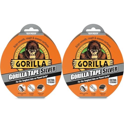 Image of Gorilla 3044900 Tape Silver 48mm x 32m (Pack of 2)