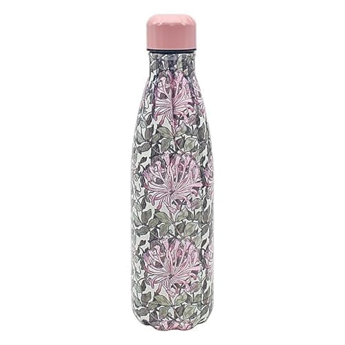 Image of Lesser & Pavey 500ml Designed Stainless Steel Water Bottle | Eco Friendly Stainless Steel Bottle With Lid | Honeysuckle Stainless Steel Bottles For Office, Sports or On The Go - William Morris