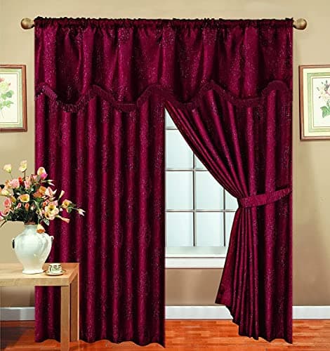Image of New Luxury Jacquard Fully Lined Heavy Pencil Pleat Malta Cushion Cover Pair 45 x 45 cm (Malta Burgundy, CC 18"x18")