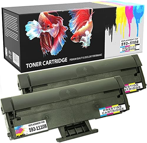 Image of Prestige Cartridge Compatible Dell HF44N, 593-11108 Laser Toner Cartridge for Dell Printers - Black (Pack of 2)