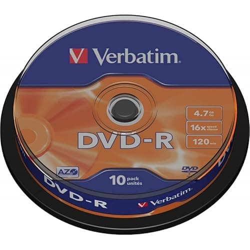 Image of Verbatim® Single Writable DVD-R Spindle 4.7GB 16X (10 Pack) You will receive 1 pack of 10