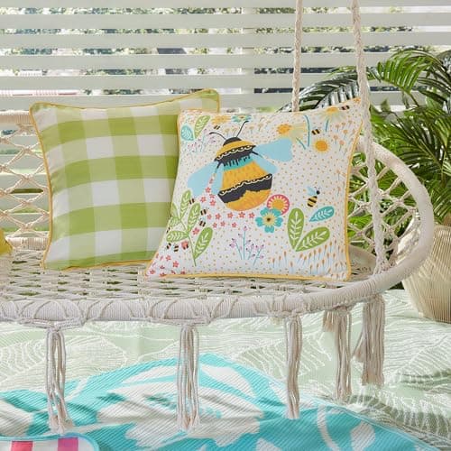 Image of Fusion - Buzzy Bee Outdoor - Water & UV Resistant Filled Cushion - 43 x 43cm in Ochre