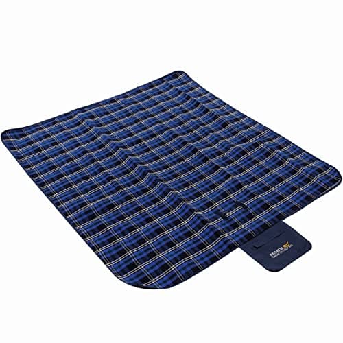 Image of Regatta Outdoor Matio Checked Fold Away Picnic Blanket Rug - Dark Denim