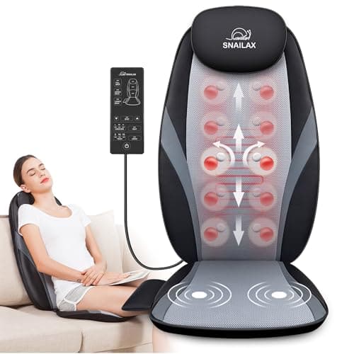 Image of Snailax Back Massager with Soothing Heat, Massage Chair Deep Kneading Full Back Massager Massage seat Cushion for Home Office use