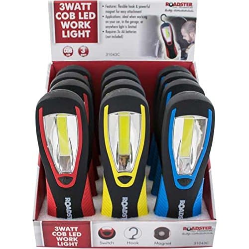Image of 3W COB Mini Work Light CHIP ON Board Bright LED Hand Torch Magnetic Back & Hook