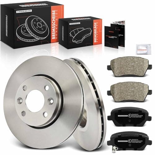 Image of Frankberg Brake Kit incl. 2x Brake Disc + 4x Brake Pad Front Compatible with C.a.p.t.u.r I H5 J5 Clio IV BH Dokker MPV KE Replace# 410608481R, 8671016692
