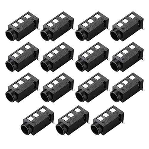 Image of sourcing map 3.5 mm Audio Jack Connector PCB Mount Female Socket 4 Pin PJ-320D 15pcs