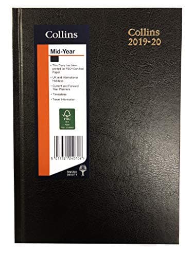 Image of Collins 38M A5 Week to View 2019-2020 Desk Diary - Black