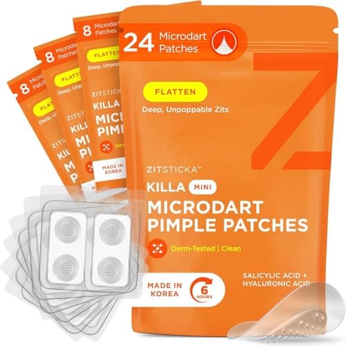 Image of ZitSticka KILLA Mini Microdart Pimple Patches – Advanced Microdart Patch for Early-Stage Zits - Targeted ZitSticka Microdart Pimple Patch & Spot Patches for Breakout Control - 24 Count