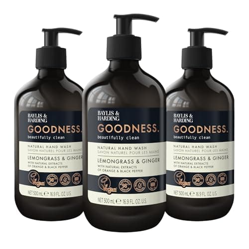 Image of Baylis & Harding Goodness Lemongrass & Ginger Hand Wash, 500 ml (Pack of 3) - Vegan Friendly