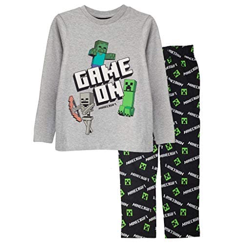 Image of Minecraft Creeper Boys Pyjamas Set | Game On PJ's, Ages 4-15 Years, Black, Official Merchandise