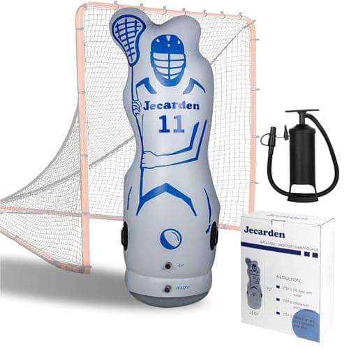 Image of Jecarden Inflatable Lacrosse Goalie Football Dummy Defender Training Aids Football Goalkeeper Lacrosse Shot Blocker Dodging Dummy for Lacrosse (Goal NOT Included) with Air Pump Training Equipment